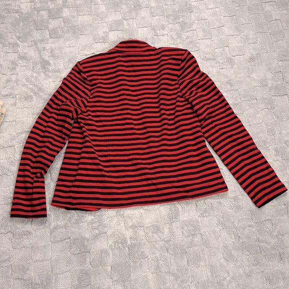 Tommy Hilfiger Old Money Military Red & Navy Sailor Open Front Blazer Cardigan M - Picture 6 of 7